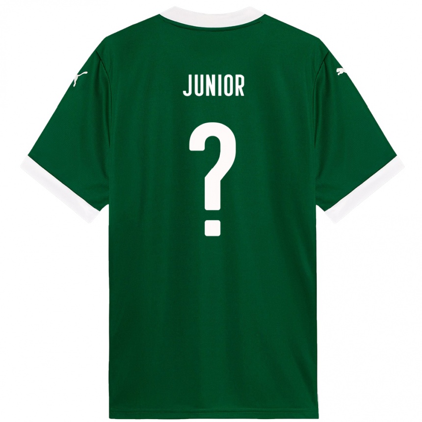 ילדים כדורגל Gilberto Junior #0 לבן ירוק ג'רזי ביתית 2025/26