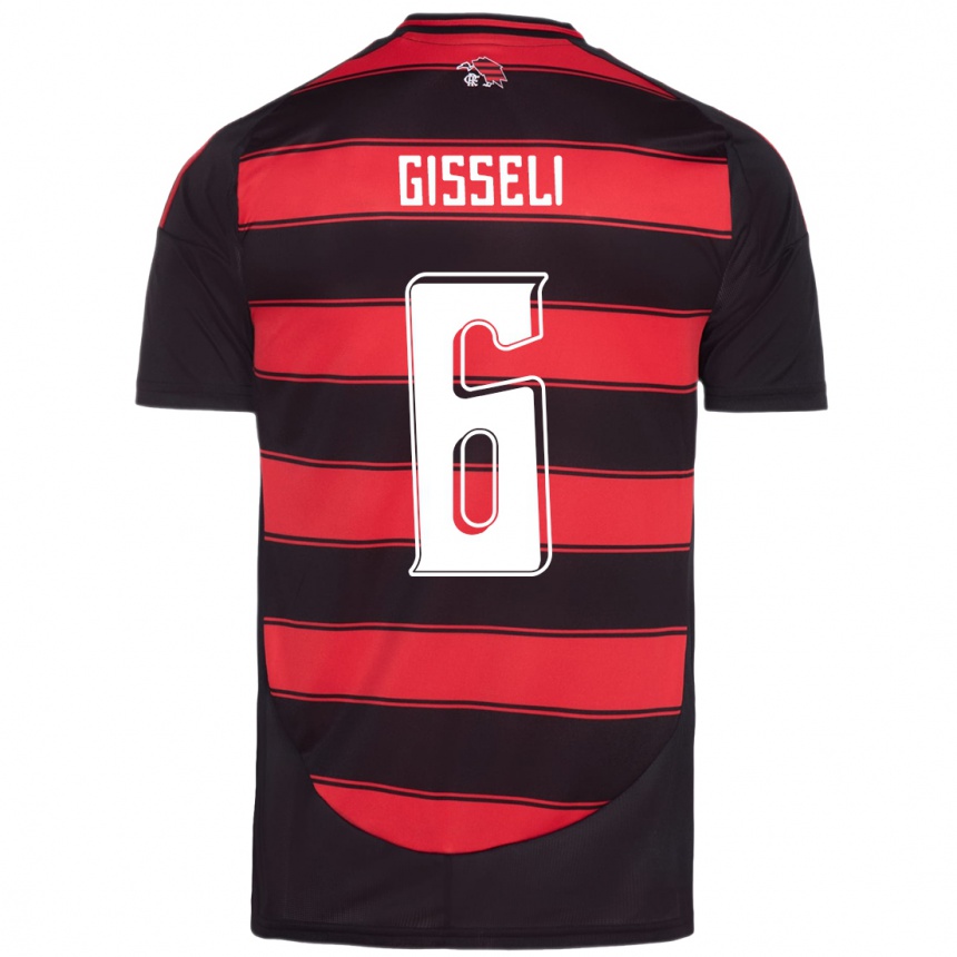 ילדים כדורגל Gisseli #6 אדום שחור ג'רזי ביתית 2025/26