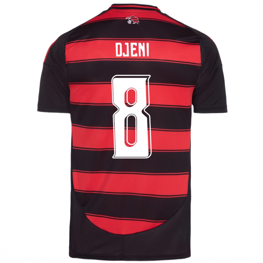 ילדים כדורגל Djeni #8 אדום שחור ג'רזי ביתית 2025/26