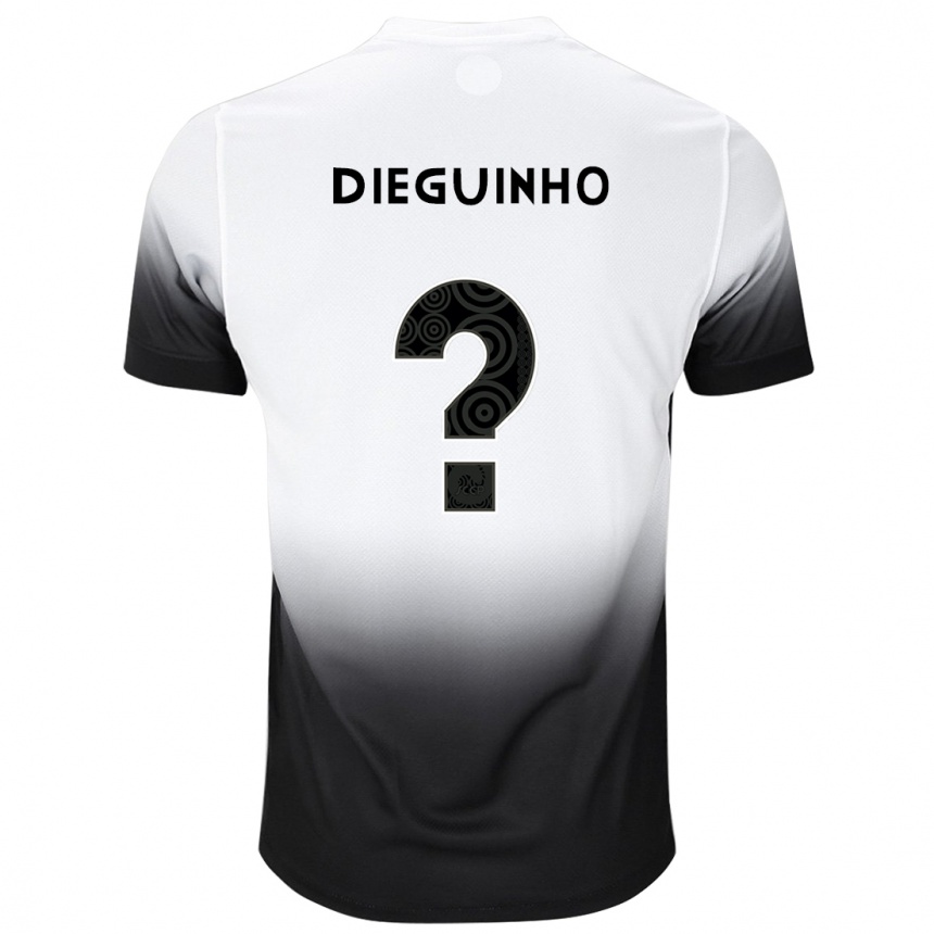 ילדים כדורגל Dieguinho #0 לבן שחור ג'רזי ביתית 2025/26