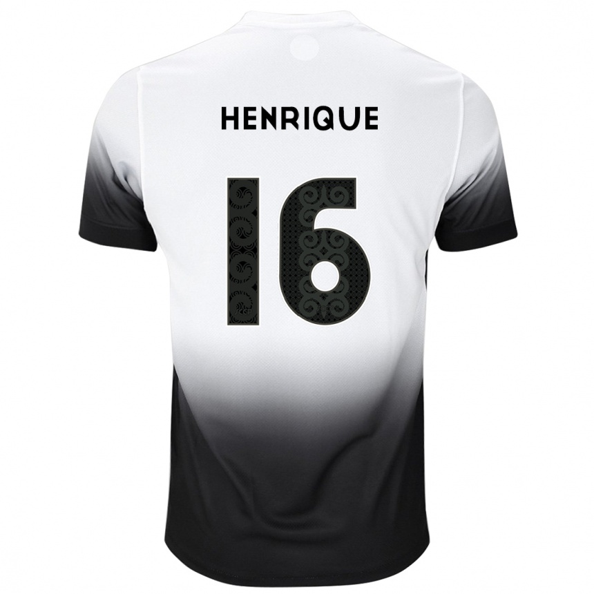 ילדים כדורגל Pedro Henrique #16 שחור לבן ג'רזי ביתית 2025/26