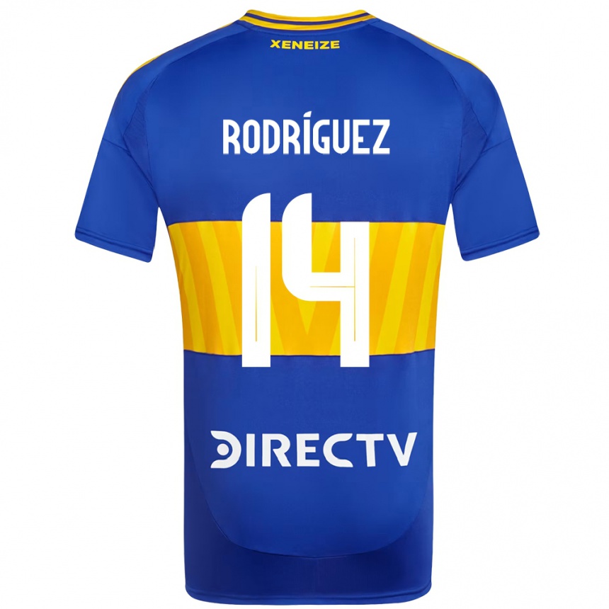 ילדים כדורגל Isaías Rodríguez #14 לבן כחול ג'רזי ביתית 2025/26