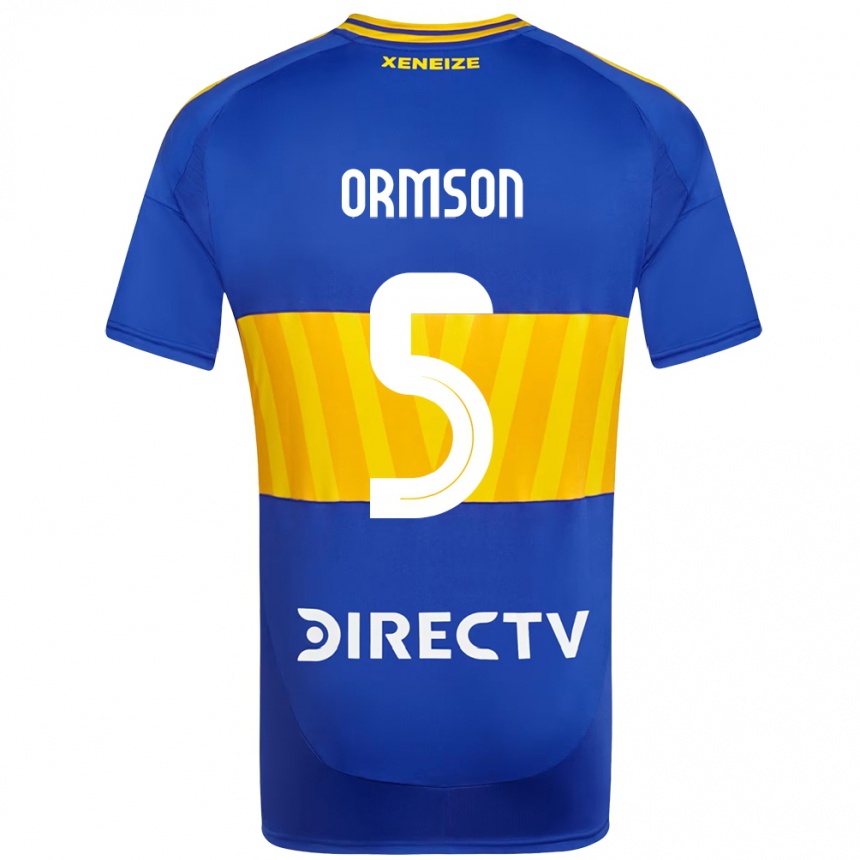 ילדים כדורגל Emily Ormson #5 לבן כחול ג'רזי ביתית 2025/26