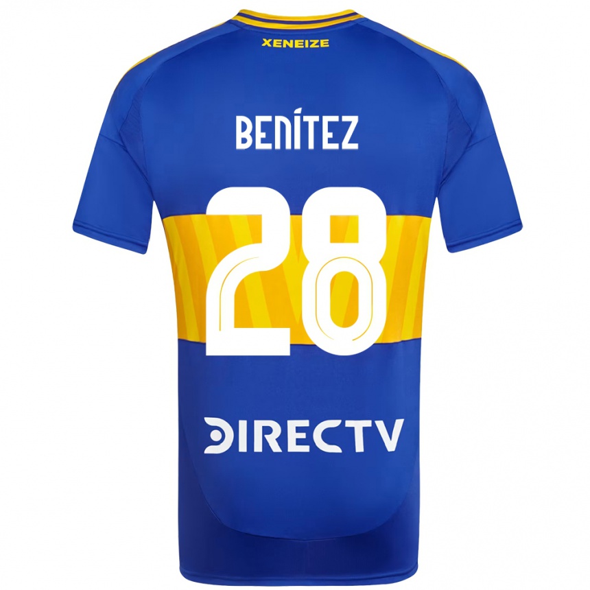 ילדים כדורגל Yazmín Benítez #28 לבן כחול ג'רזי ביתית 2025/26