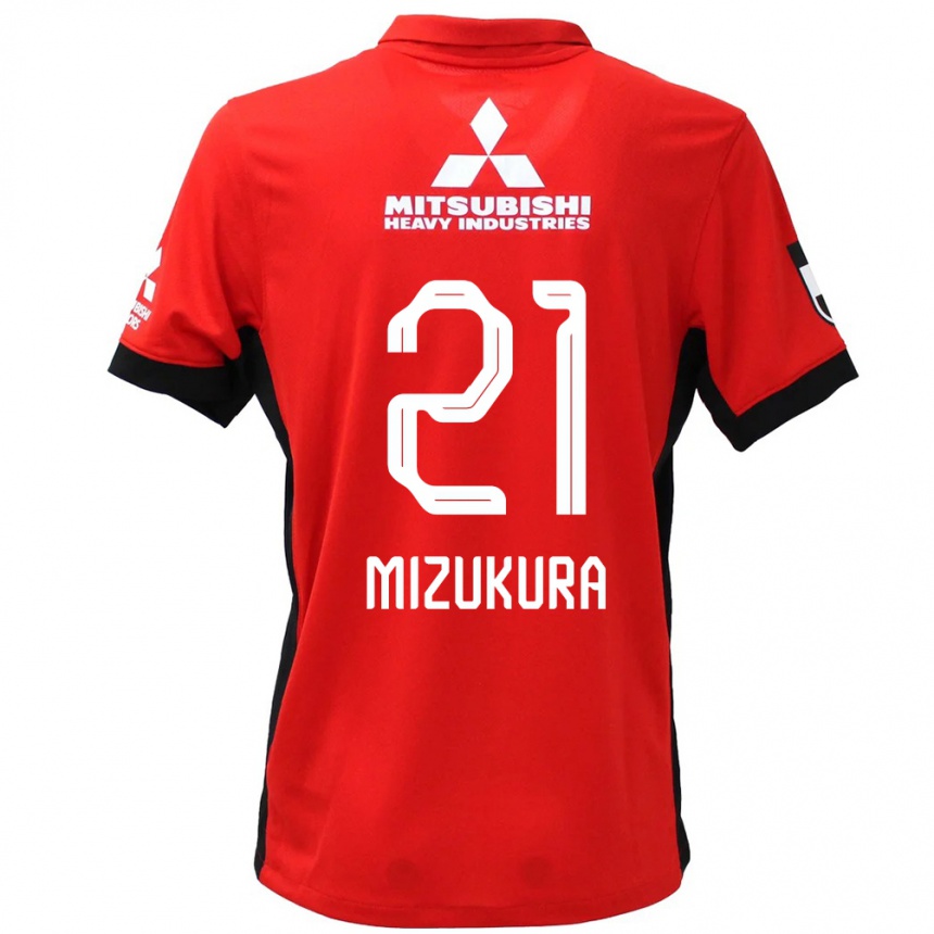 ילדים כדורגל Kei Mizukura #21 לבן שחור ג'רזי ביתית 2025/26