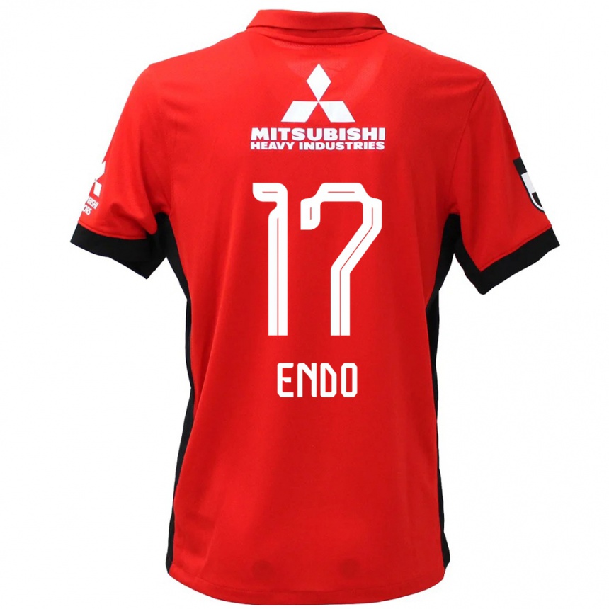 ילדים כדורגל Yu Endo #17 לבן שחור ג'רזי ביתית 2025/26