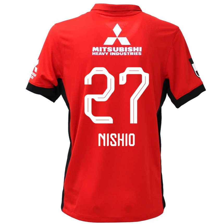 ילדים כדורגל Hanon Nishio #27 לבן שחור ג'רזי ביתית 2025/26