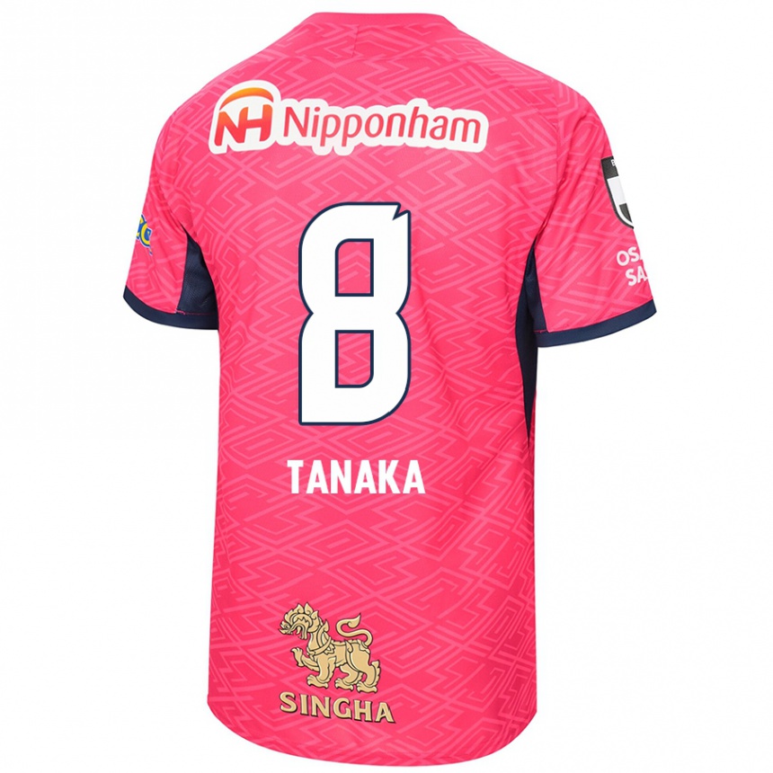 ילדים כדורגל Tomoko Tanaka #8 לבן ורוד סאקורה ג'רזי ביתית 2025/26