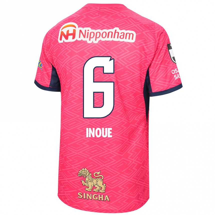 ילדים כדורגל Hina Inoue #6 לבן ורוד סאקורה ג'רזי ביתית 2025/26