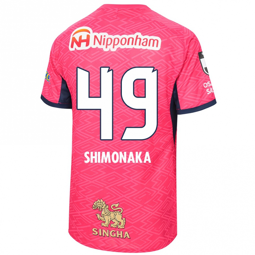 ילדים כדורגל Ryoga Shimonaka #49 לבן ורוד סאקורה ג'רזי ביתית 2025/26