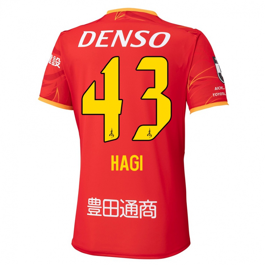 ילדים כדורגל Hiroaki Hagi #43 אדום צהוב ג'רזי ביתית 2025/26
