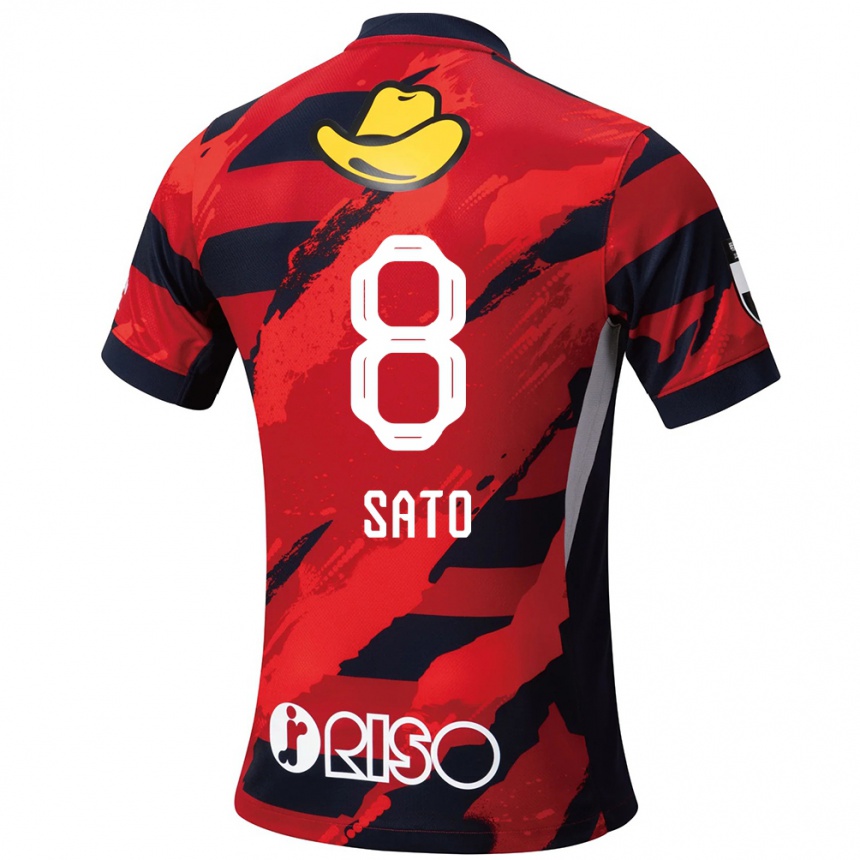 ילדים כדורגל Yuto Sato #8 לבן שחור ג'רזי ביתית 2025/26