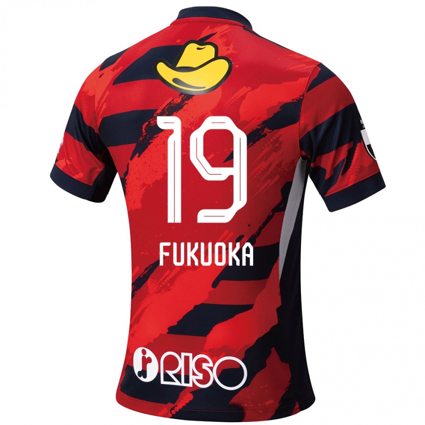 ילדים כדורגל Yuwa Fukuoka #19 לבן שחור ג'רזי ביתית 2025/26