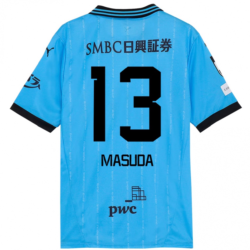 ילדים כדורגל Hinata Masuda #13 לבן תכלת שמיים ג'רזי ביתית 2025/26