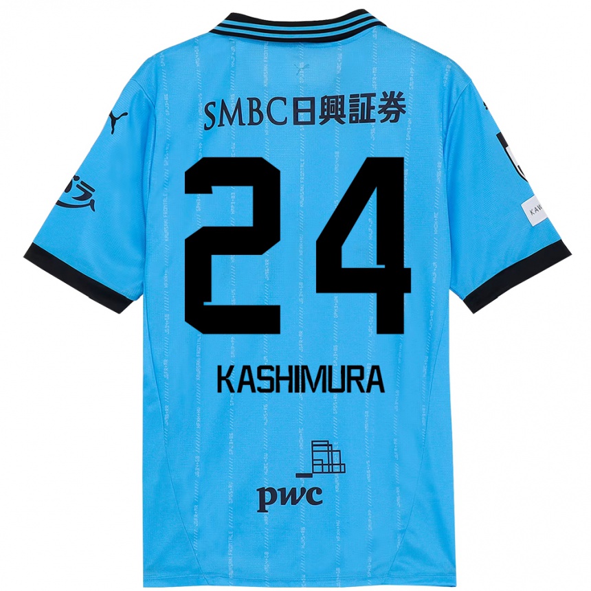 ילדים כדורגל Ryota Kashimura #24 לבן תכלת שמיים ג'רזי ביתית 2025/26