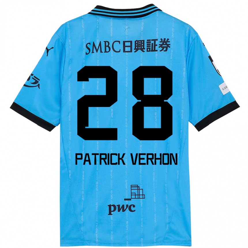 ילדים כדורגל Patrick Verhon #28 לבן תכלת שמיים ג'רזי ביתית 2025/26