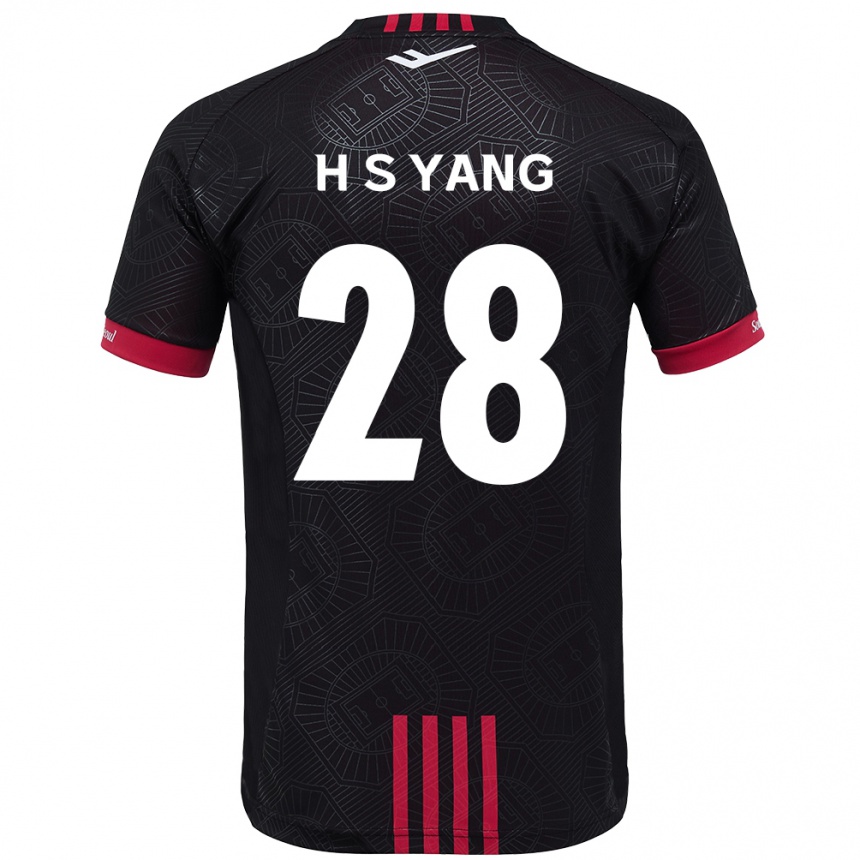 ילדים כדורגל Seung-Hyeon Yang #28 לבן שחור ג'רזי ביתית 2025/26