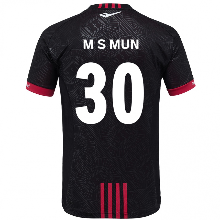ילדים כדורגל Seong-Min Mun #30 לבן שחור ג'רזי ביתית 2025/26