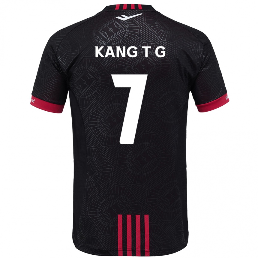 ילדים כדורגל Kang Tae-Gyeong #7 לבן שחור ג'רזי ביתית 2025/26