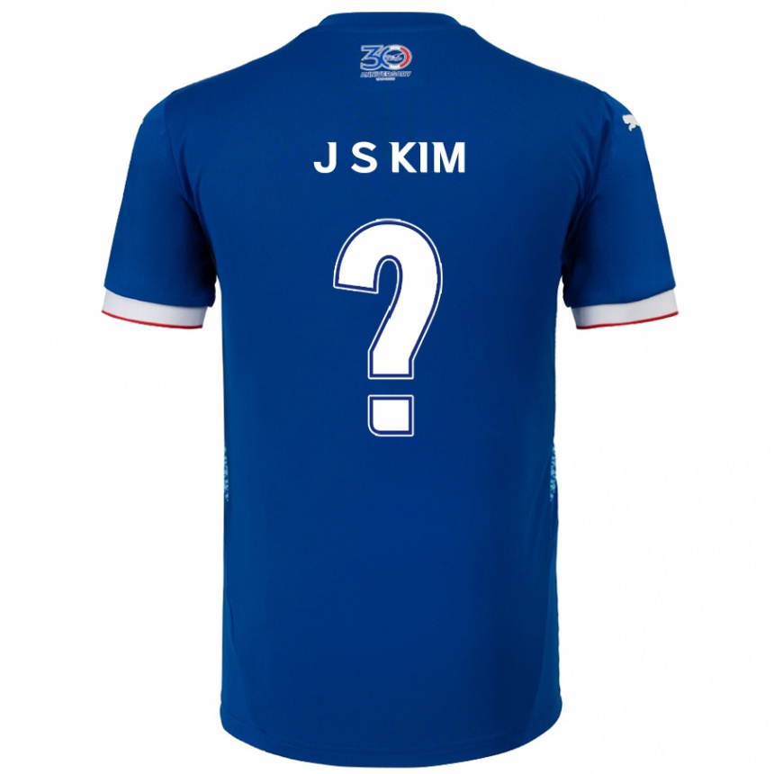ילדים כדורגל Seong-Ju Kim #0 לבן כחול מלכותי ג'רזי ביתית 2025/26