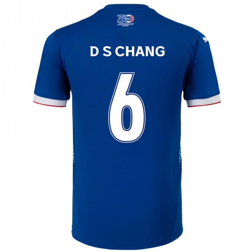 ילדים כדורגל Se-Dong Chang #6 לבן כחול מלכותי ג'רזי ביתית 2025/26