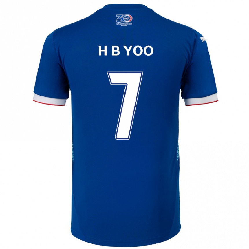 ילדים כדורגל Byung-Heon Yoo #7 לבן כחול מלכותי ג'רזי ביתית 2025/26