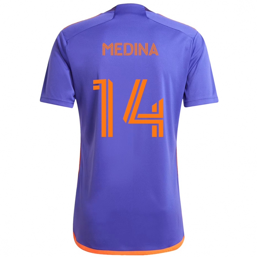 ילדים כדורגל Jeferson Medina #14 כתום לבן הרחק ג'רזי 2025/26