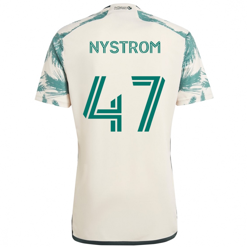 ילדים כדורגל Maximo Nystrom #47 שחור חום הרחק ג'רזי 2025/26