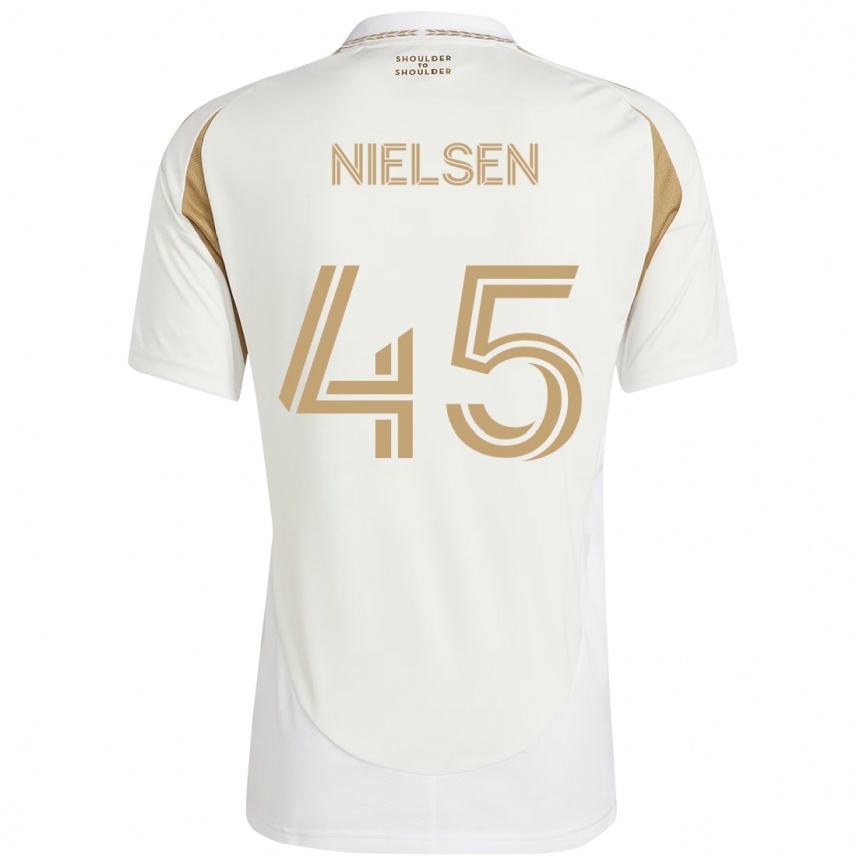 ילדים כדורגל Kenny Nielsen #45 שחור חום הרחק ג'רזי 2025/26