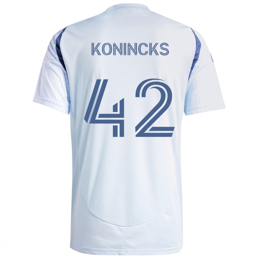 ילדים כדורגל Diego Konincks #42 אדום לבן הרחק ג'רזי 2025/26