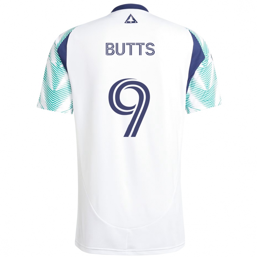 ילדים כדורגל Liam Butts #9 כחול אדום הרחק ג'רזי 2025/26