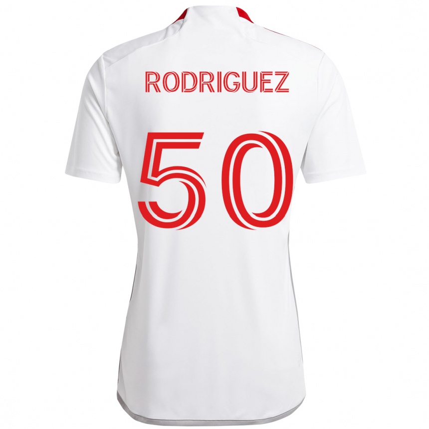 ילדים כדורגל Abraham Rodriguez #50 אדום לבן הרחק ג'רזי 2025/26