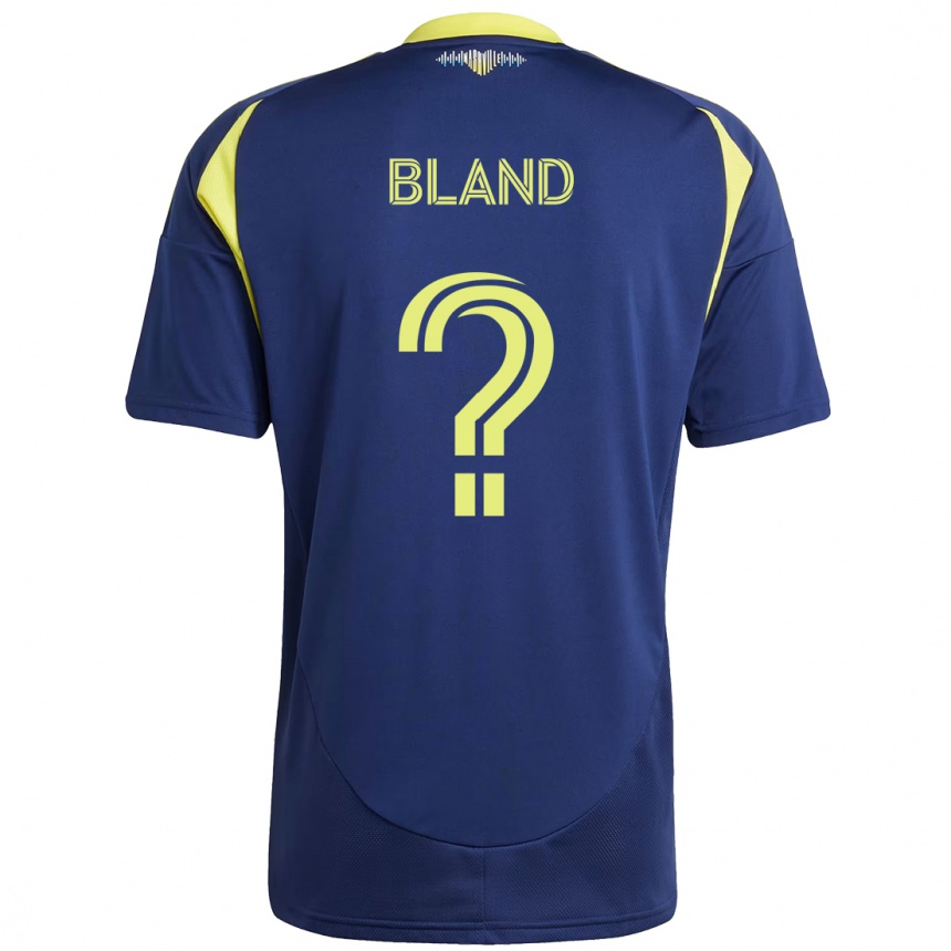 ילדים כדורגל Owen Bland #0 צהוב כחול נייבי הרחק ג'רזי 2025/26