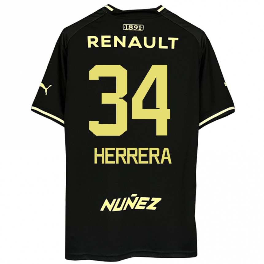 ילדים כדורגל Nahuel Herrera #34 צהוב שחור הרחק ג'רזי 2025/26