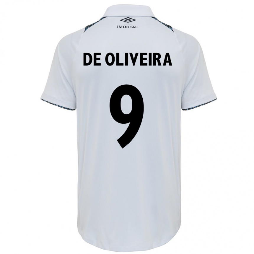 ילדים כדורגל Veridiana Mostaco De Oliveira #9 כחול שחור לבן הרחק ג'רזי 2025/26