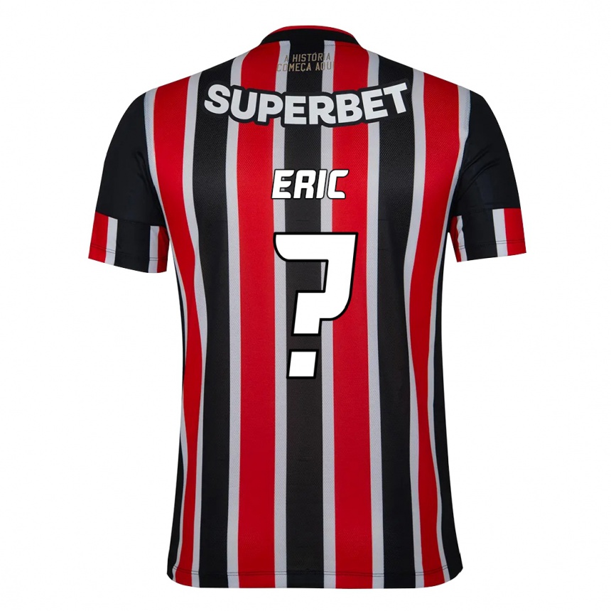 ילדים כדורגל Eric #0 אדום שחור לבן הרחק ג'רזי 2025/26