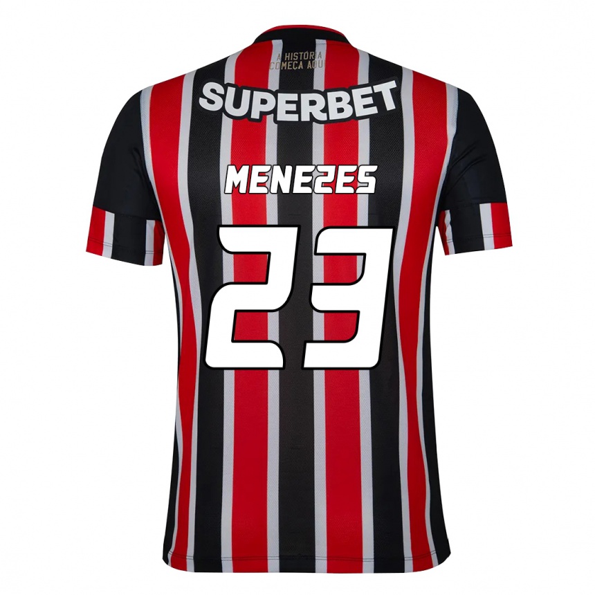 ילדים כדורגל Bia Menezes #23 אדום שחור לבן הרחק ג'רזי 2025/26