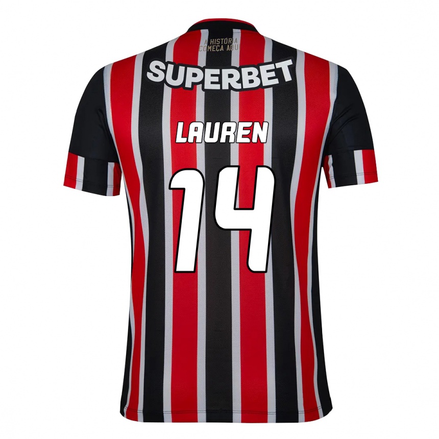 ילדים כדורגל Lauren #14 אדום שחור לבן הרחק ג'רזי 2025/26