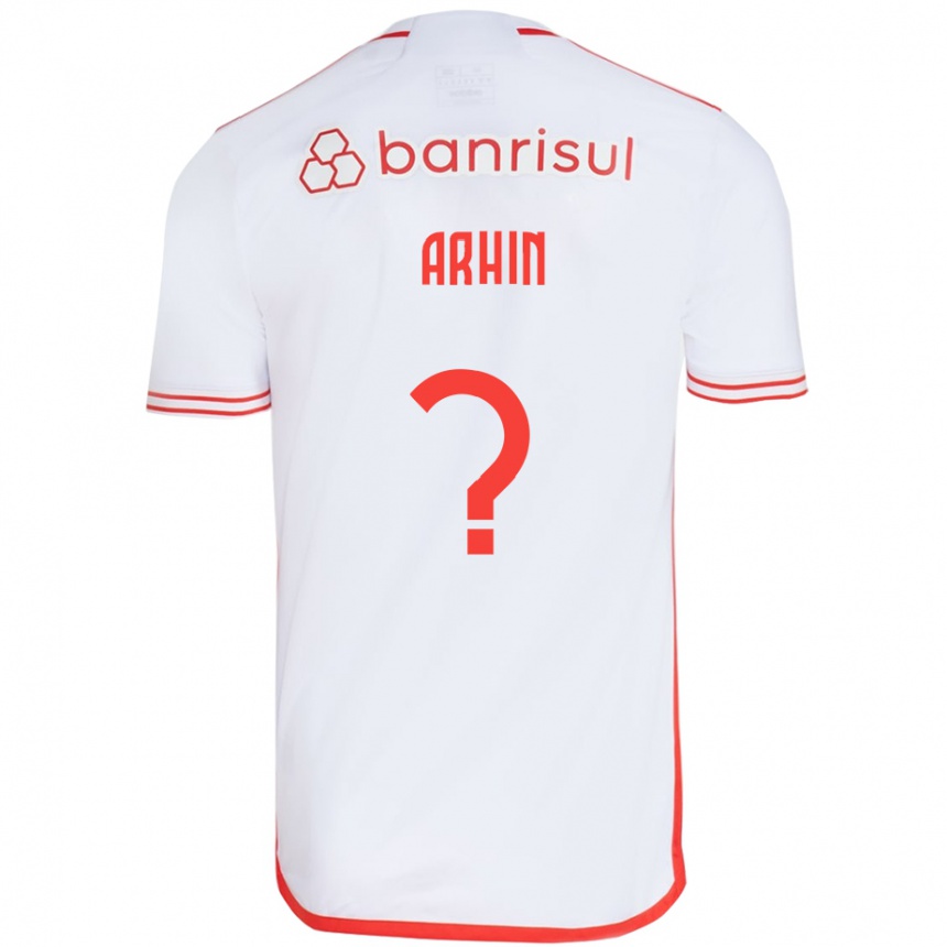 ילדים כדורגל Benjamin Arhin #0 אדום לבן הרחק ג'רזי 2025/26