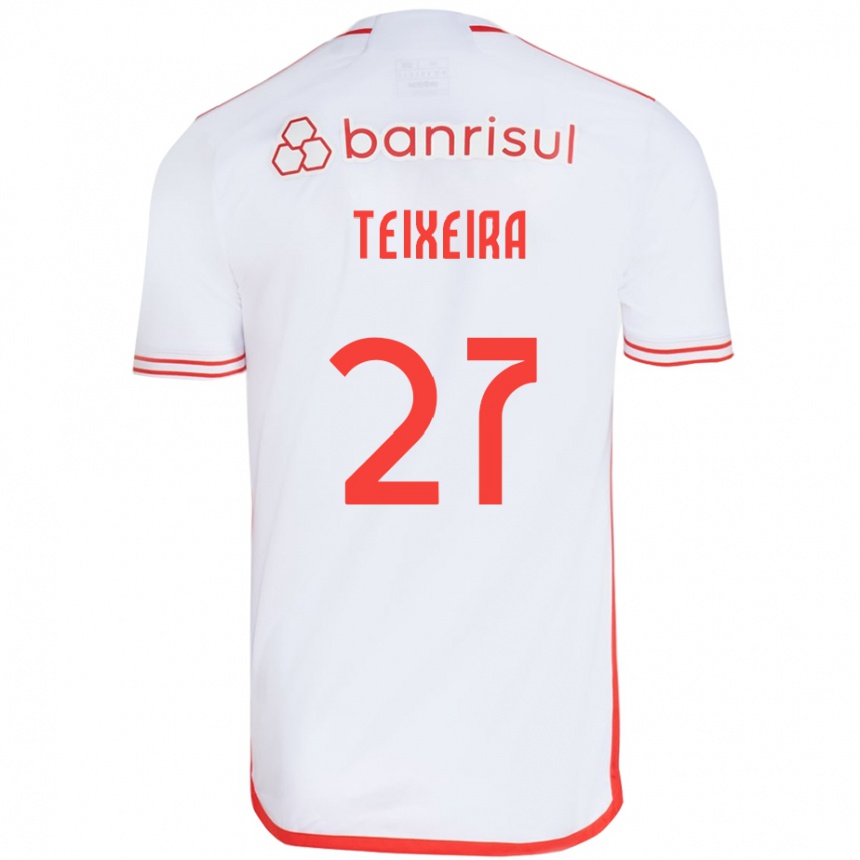 ילדים כדורגל Danny Teixeira #27 אדום לבן הרחק ג'רזי 2025/26