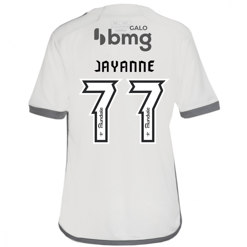 ילדים כדורגל Jayanne #77 לבן שחור הרחק ג'רזי 2025/26