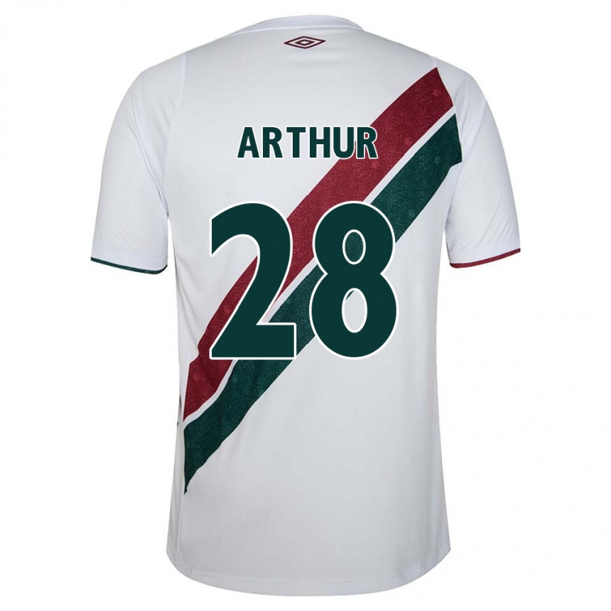 ילדים כדורגל Arthur #28 ירוק חום-ערמוני לבן הרחק ג'רזי 2025/26