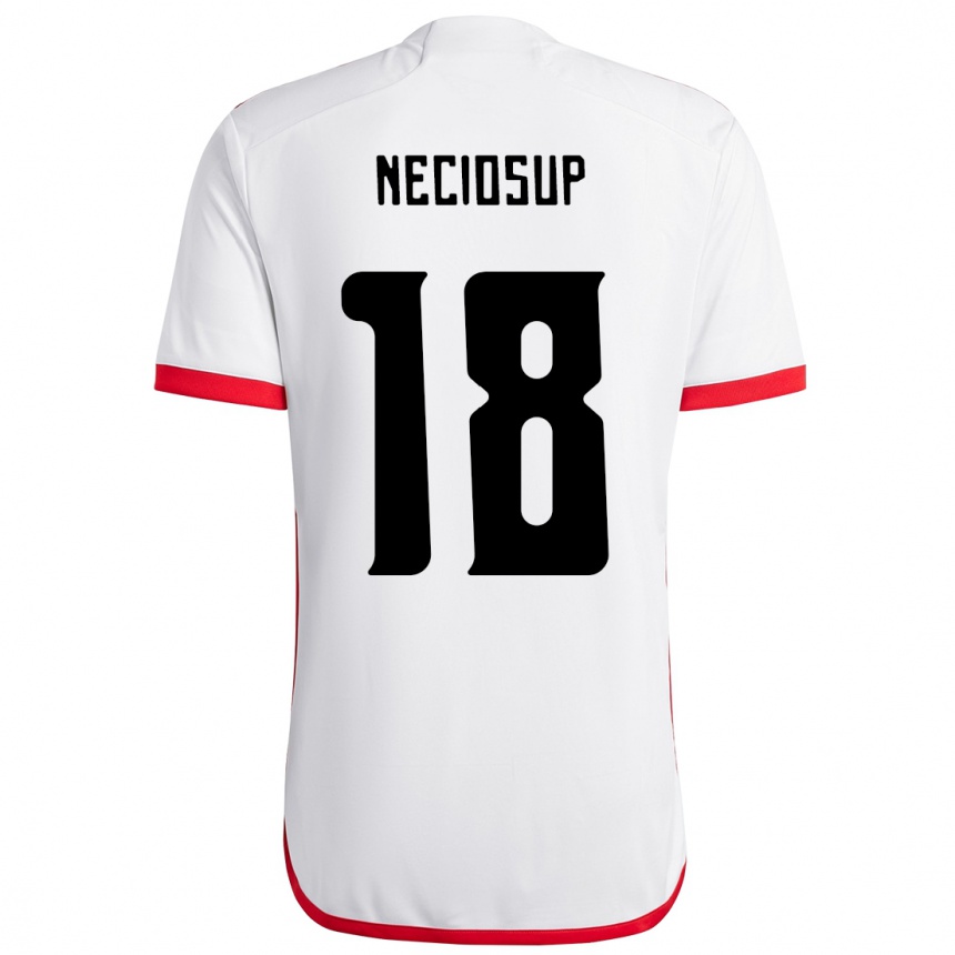 ילדים כדורגל Adriano Neciosup #18 אדום שחור הרחק ג'רזי 2025/26