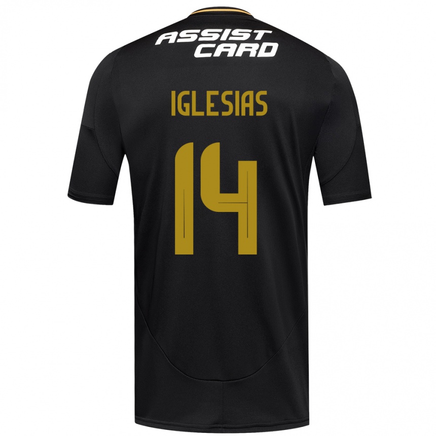 ילדים כדורגל Luciano Iglesias #14 שחור לבן צהוב הרחק ג'רזי 2025/26