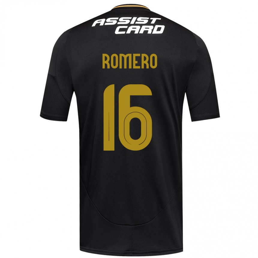 ילדים כדורגל Evanz Romero #16 שחור לבן צהוב הרחק ג'רזי 2025/26