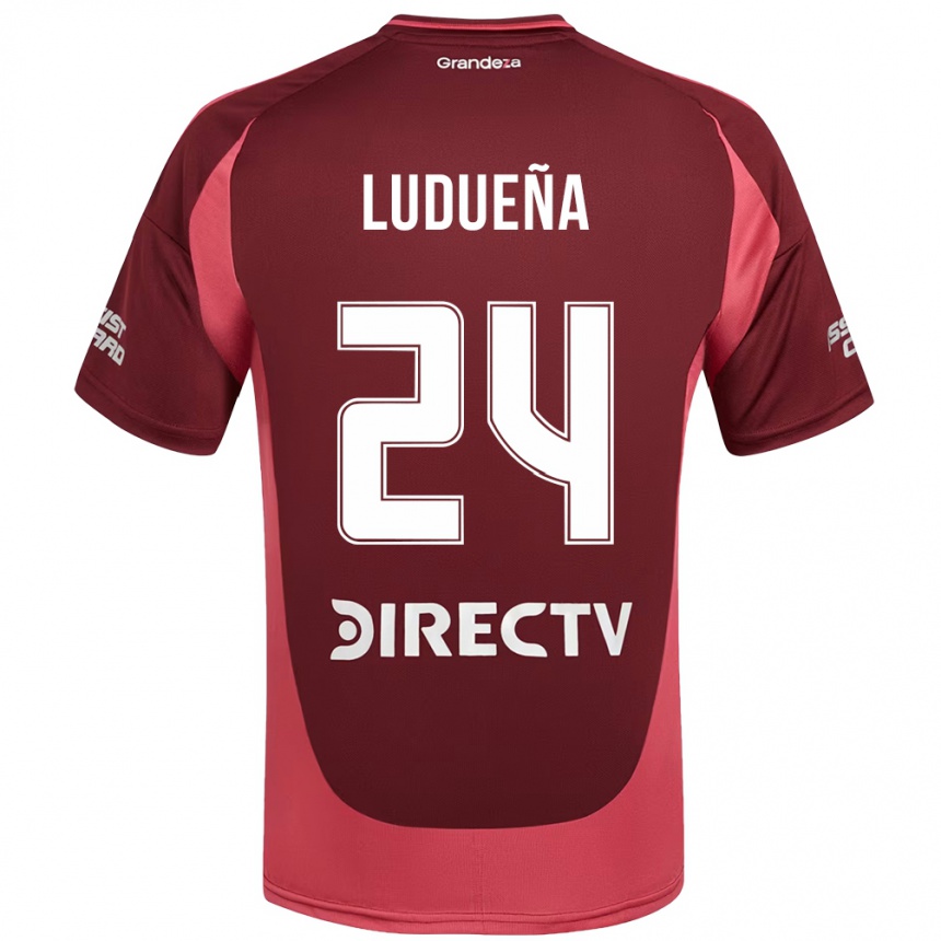 ילדים כדורגל Belén Ludueña #24 לבן אדום הרחק ג'רזי 2025/26