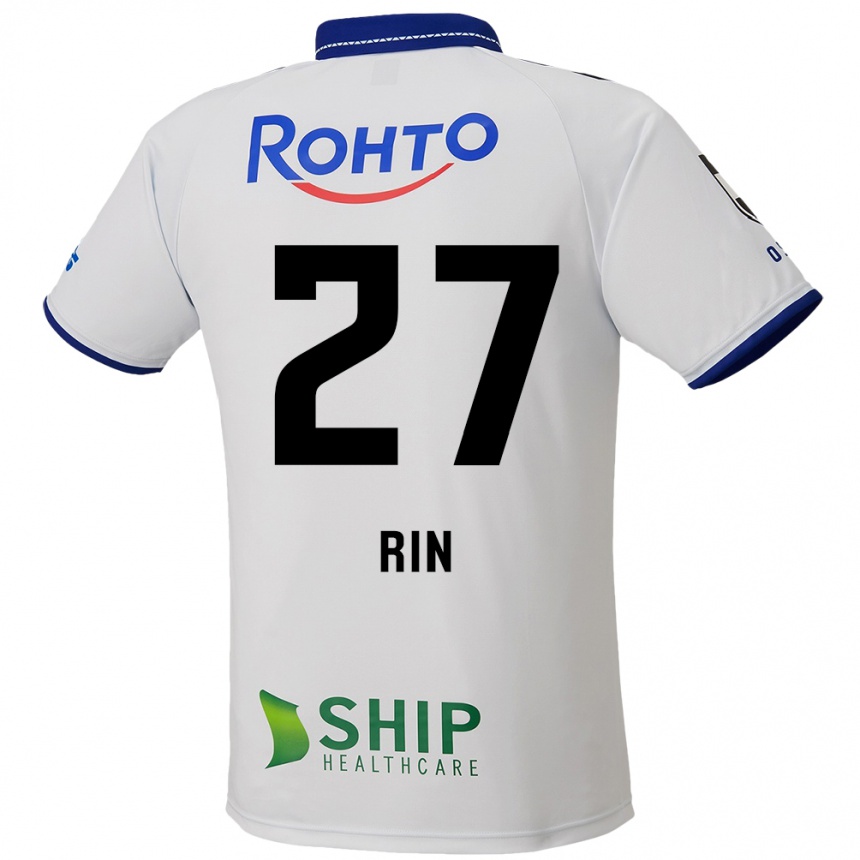 ילדים כדורגל Rin Mito #27 לבן כחול שחור הרחק ג'רזי 2025/26