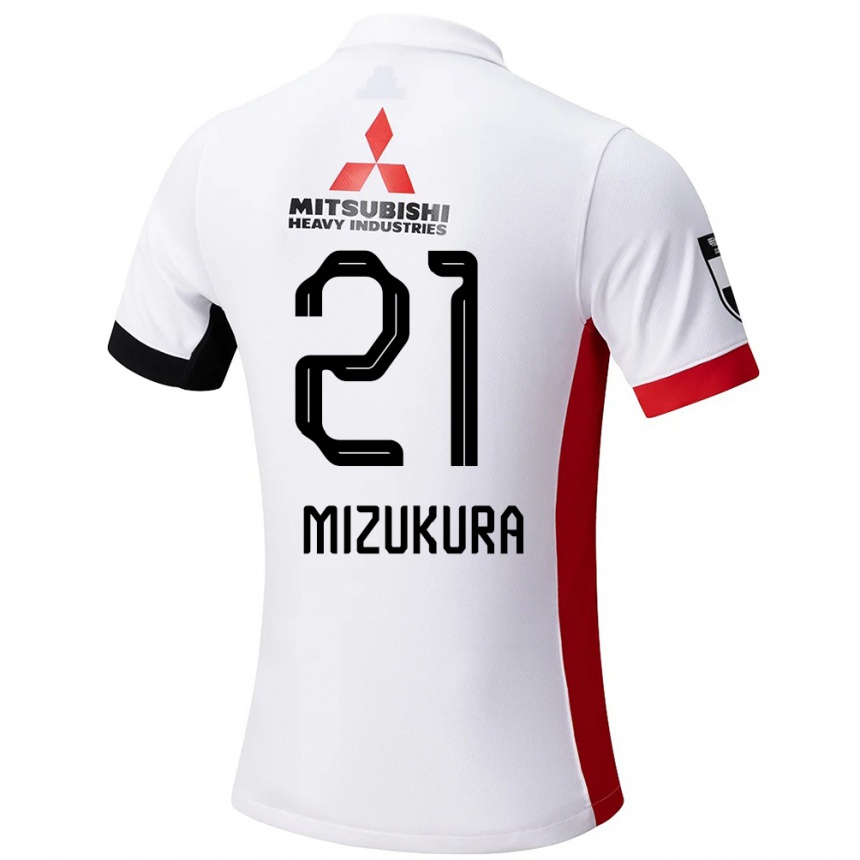 ילדים כדורגל Kei Mizukura #21 אדום לבן הרחק ג'רזי 2025/26