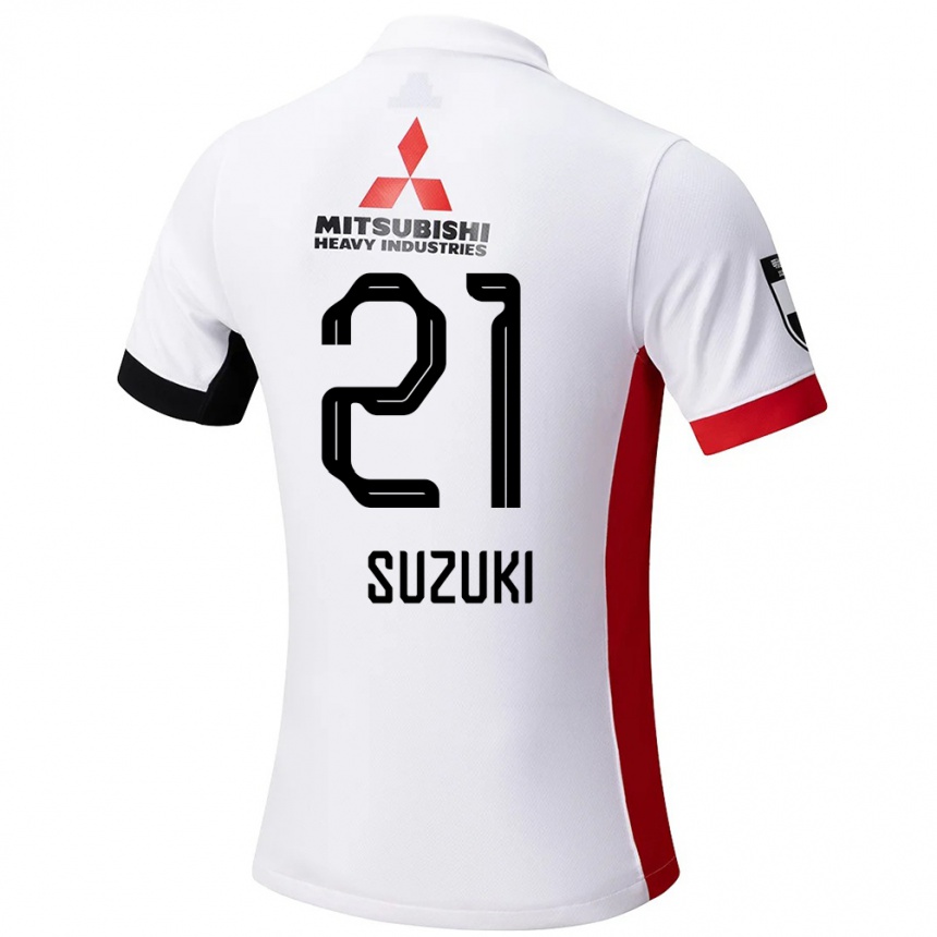 ילדים כדורגל Sawako Suzuki #21 אדום לבן הרחק ג'רזי 2025/26