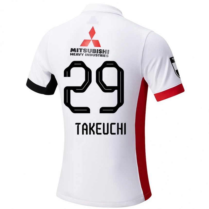 ילדים כדורגל Ami Takeuchi #29 אדום לבן הרחק ג'רזי 2025/26